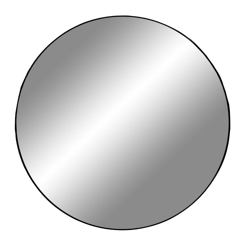 Miroir mural moderne Rond 60x60 Métal Noir Jersey 