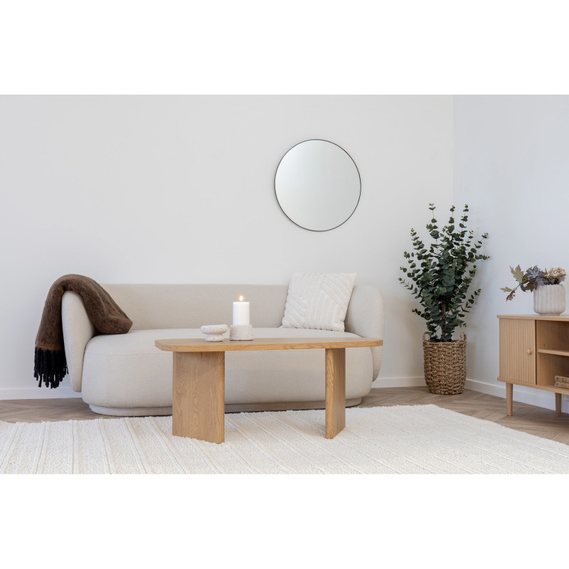 Miroir mural moderne Rond 60x60 Métal Noir Jersey 