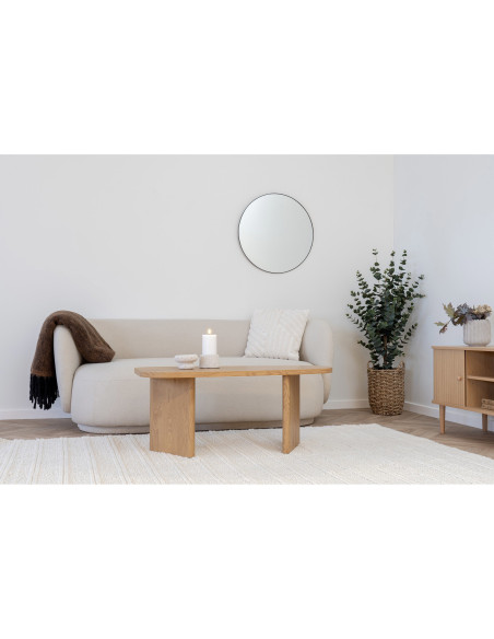 Miroir mural moderne Rond 60x60 Métal Noir Jersey 