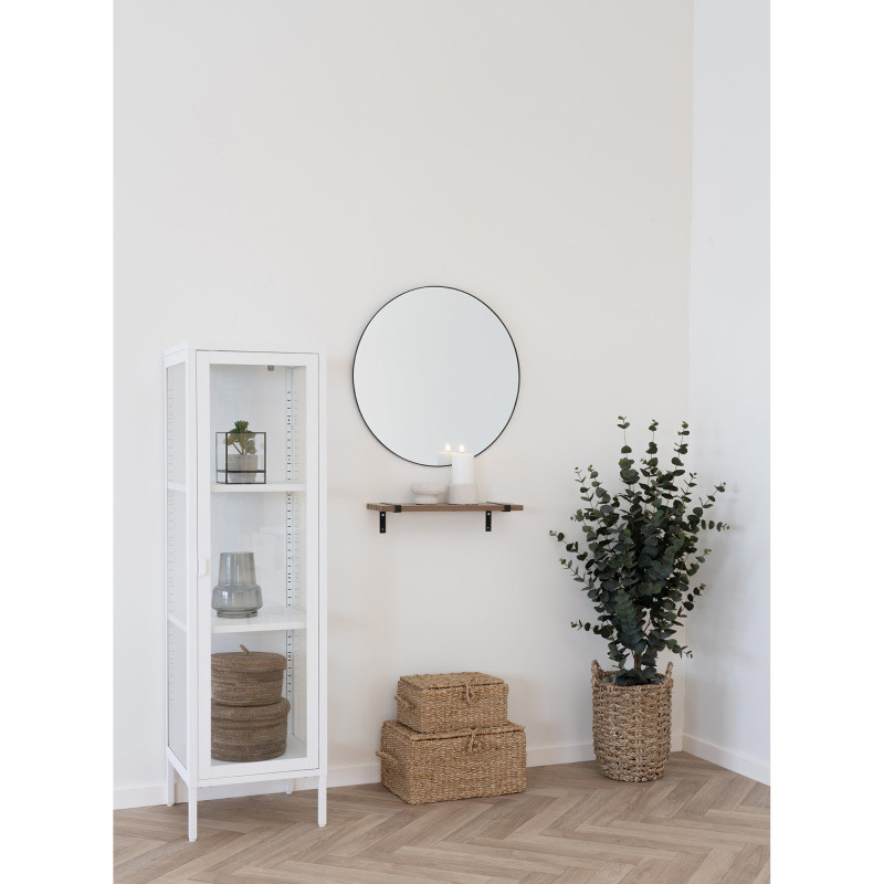 Miroir mural moderne Rond 60x60 Métal Noir Jersey 