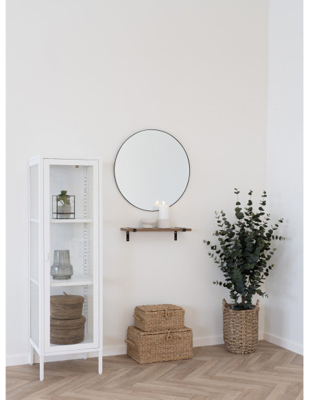 Miroir mural moderne Rond 60x60 Métal Noir Jersey 