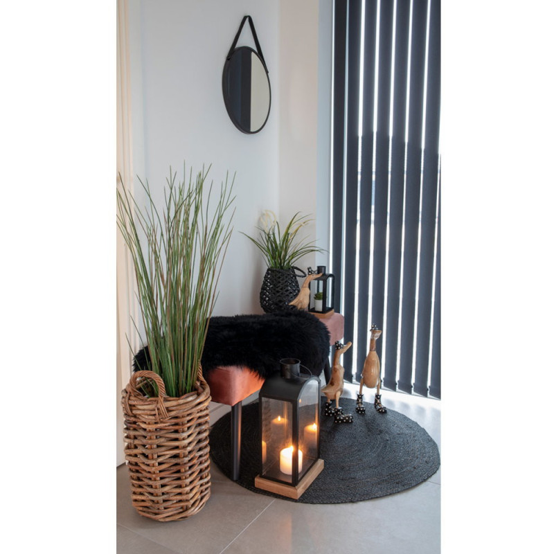 Peau de mouton poils longs 50x85 Cuir d'agneau Noir Lambskin 