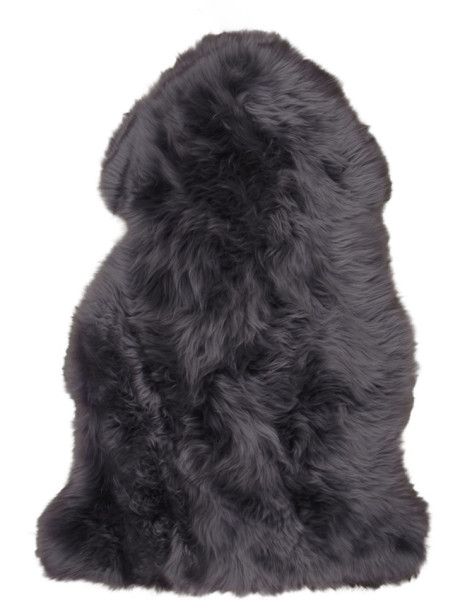 Peau de mouton poils longs 50x85 Cuir d'agneau Gris Lambskin 