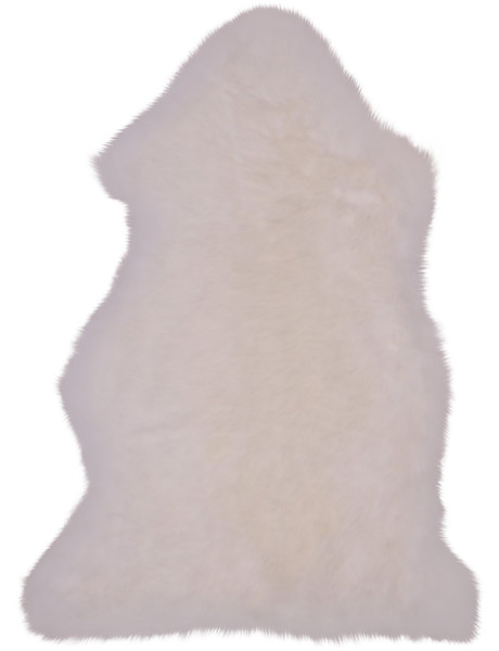 Peau de mouton poils longs 50x85 Cuir d'agneau Blanc ivoire Lambskin 