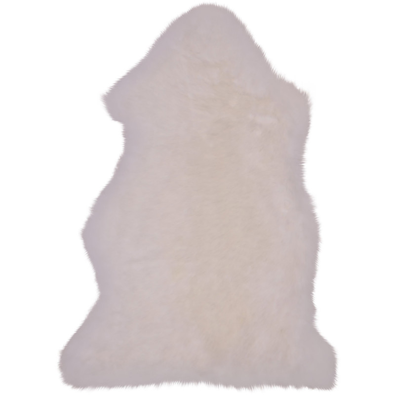 Peau de mouton poils longs 50x85 Cuir d'agneau Blanc ivoire Lambskin 