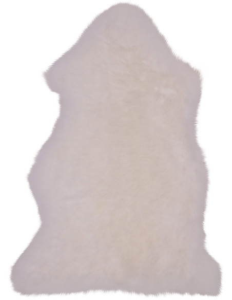 Peau de mouton poils longs 50x85 Cuir d'agneau Blanc ivoire Lambskin 