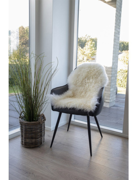 Peau de mouton poils longs 50x85 Cuir d'agneau Blanc ivoire Lambskin 