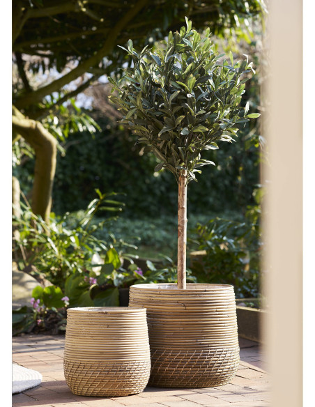 Grand Arbre artificiel réaliste Olivier Hauteur 120 cm Plastique Vert Noir 