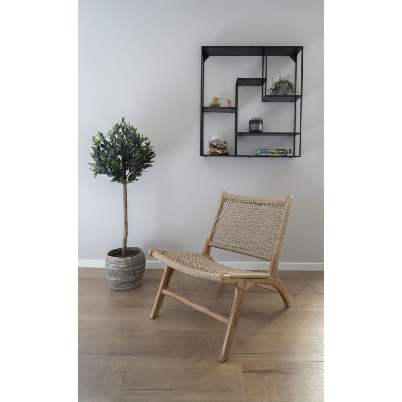 Grand Arbre artificiel réaliste Olivier Hauteur 120 cm Plastique Vert Noir 