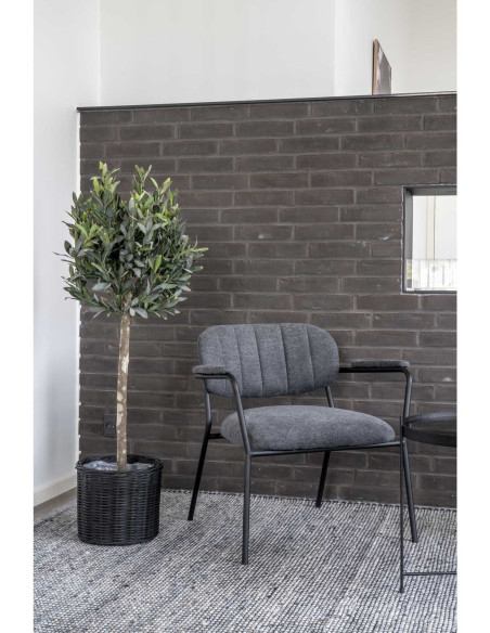 Grand Arbre artificiel réaliste Olivier Hauteur 120 cm Plastique Vert Noir 