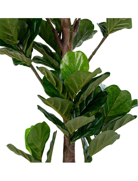 Grand Arbre artificiel réaliste Feuilles de violon Hauteur 190 cm Plastique Vert Noir 