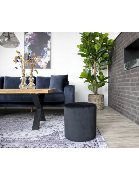 Grand Arbre artificiel réaliste Feuilles de violon Hauteur 190 cm Plastique Vert Noir 