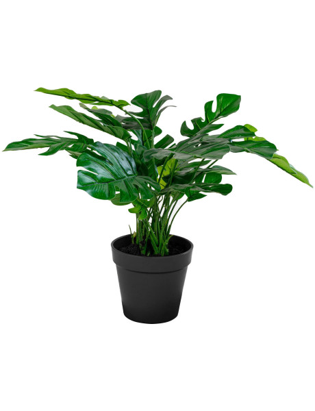Plante artificielle réaliste Monstera Hauteur 45 cm Plastique Vert Noir 