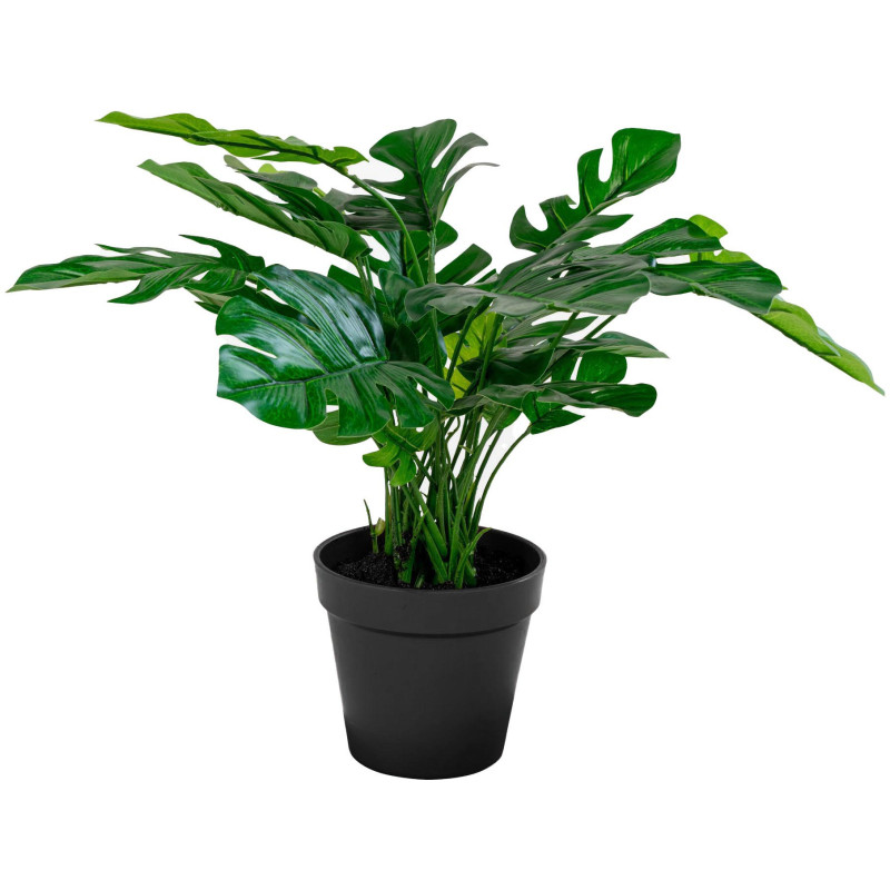 Plante artificielle réaliste Monstera Hauteur 45 cm Plastique Vert Noir 
