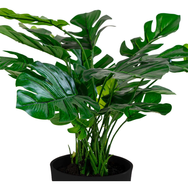 Plante artificielle réaliste Monstera Hauteur 45 cm Plastique Vert Noir 