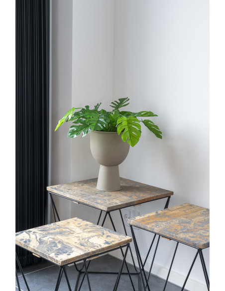 Plante artificielle réaliste Monstera Hauteur 45 cm Plastique Vert Noir 