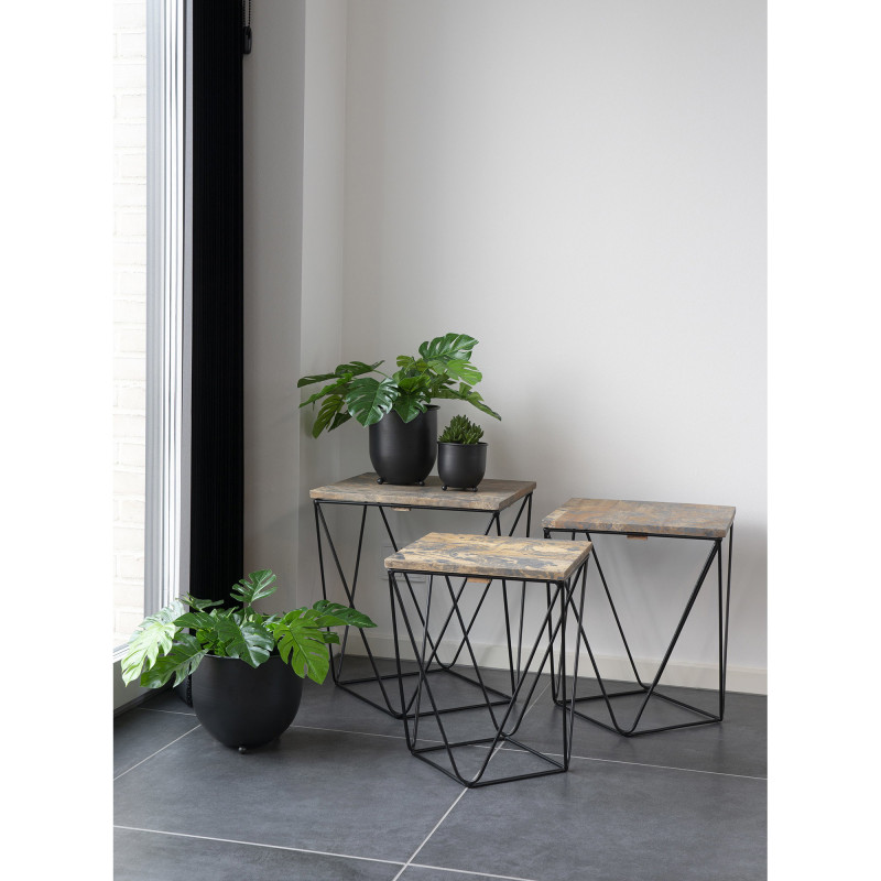 Plante artificielle réaliste Monstera Hauteur 45 cm Plastique Vert Noir 