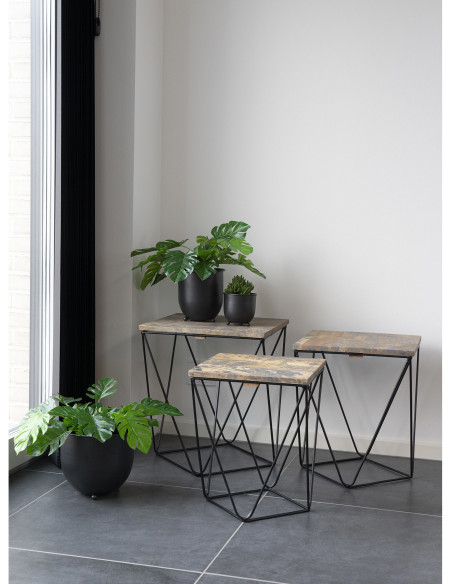 Plante artificielle réaliste Monstera Hauteur 45 cm Plastique Vert Noir 