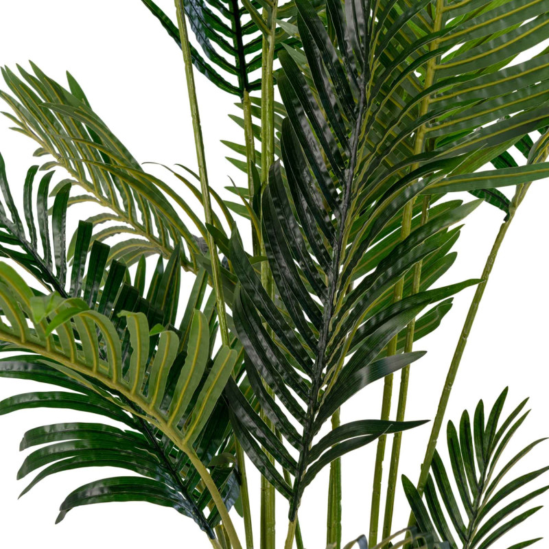 Grand Arbre artificiel réaliste Palmier Areca Hauteur 175 cm Plastique Vert Noir 