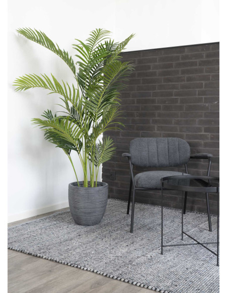 Grand Arbre artificiel réaliste Palmier Areca Hauteur 175 cm Plastique Vert Noir 
