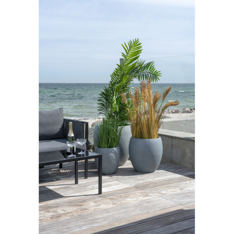 Grand Arbre artificiel réaliste Palmier Areca Hauteur 175 cm Plastique Vert Noir 