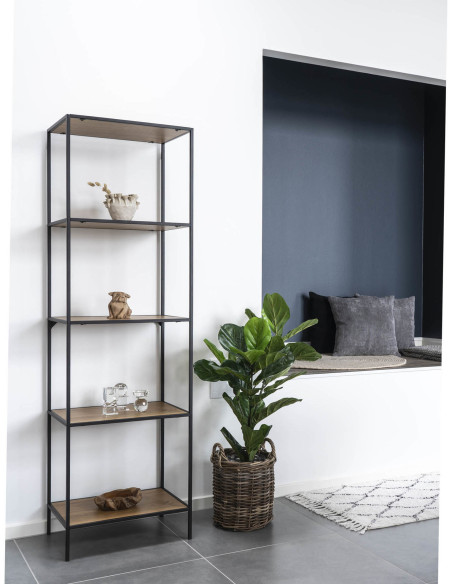 Arbre artificiel réaliste Feuilles de violon Hauteur 100 cm Plastique Vert Noir 