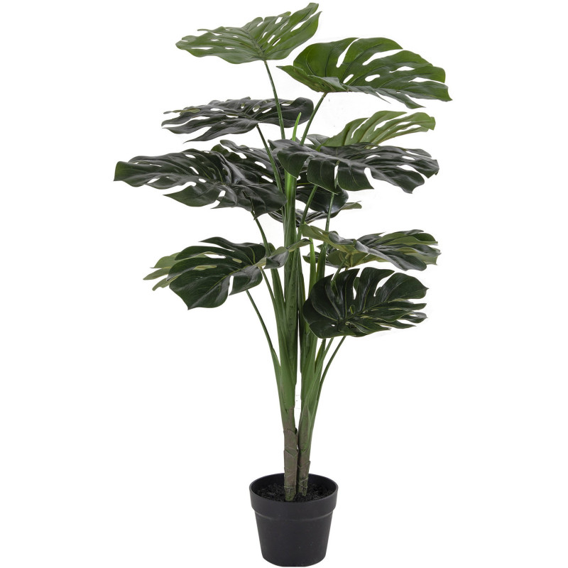 Plante artificielle réaliste Monstera Hauteur 90 cm Plastique Vert Noir 