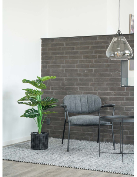 Plante artificielle réaliste Monstera Hauteur 90 cm Plastique Vert Noir 