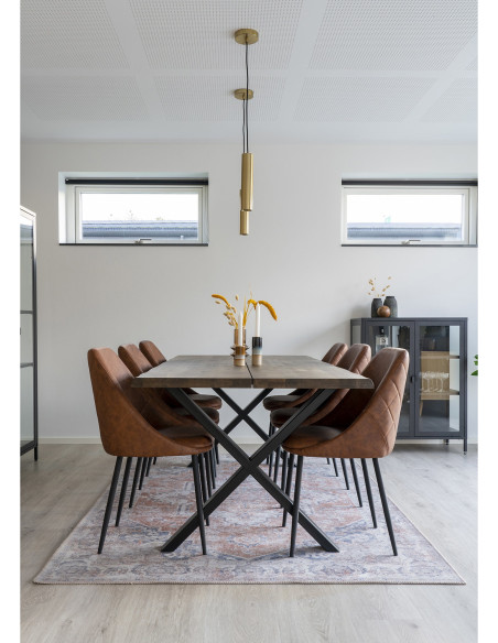 Grand Tapis oriental Rectangulaire 160x230 Chenille Polyester Orange Bleu Havana 