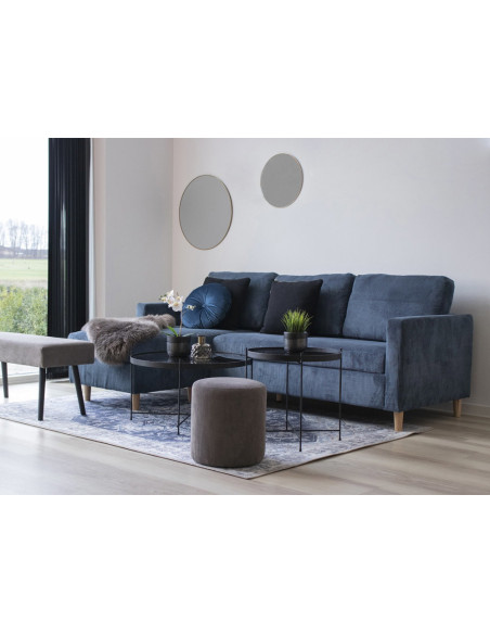 Grand Tapis oriental Rectangulaire 160x230 Chenille Polyester Bleu Havana 