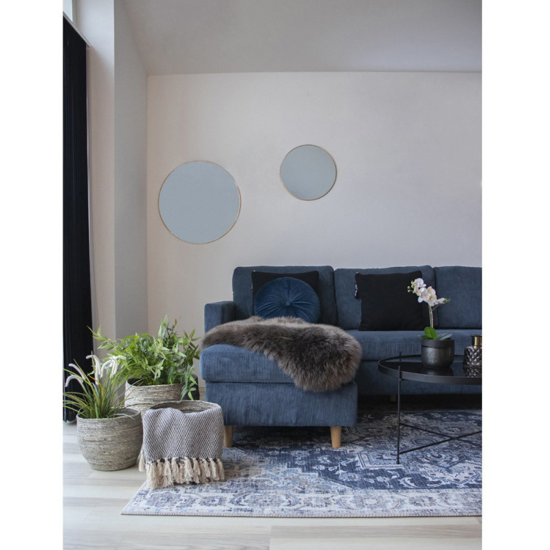 Grand Tapis oriental Rectangulaire 160x230 Chenille Polyester Bleu Havana 