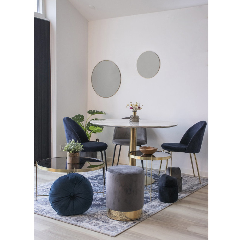 Grand Tapis oriental Rectangulaire 160x230 Chenille Polyester Bleu Havana 