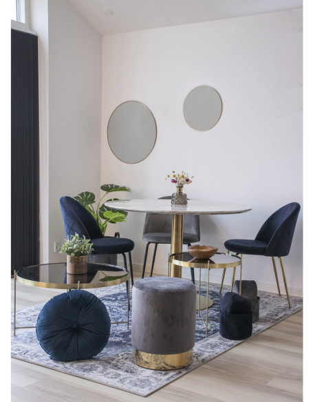 Grand Tapis oriental Rectangulaire 160x230 Chenille Polyester Bleu Havana 