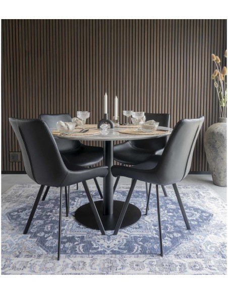 Grand Tapis oriental Rectangulaire 160x230 Chenille Polyester Bleu Havana 