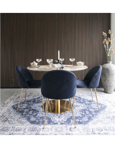 Grand Tapis oriental Rectangulaire 160x230 Chenille Polyester Bleu Havana 