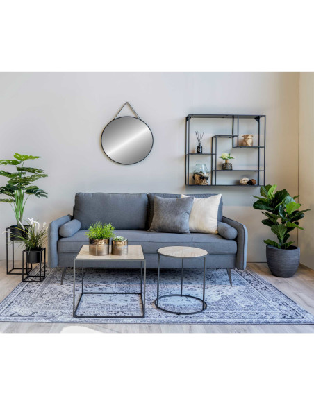 Cache pot moderne sur pied Rond Métal Noir Marla (Lot de 2) 