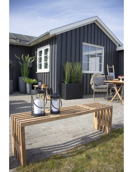 Lanterne Photophore moderne pour bougie Métal Noir Verre Transparent Bondi (Lot de 2) 