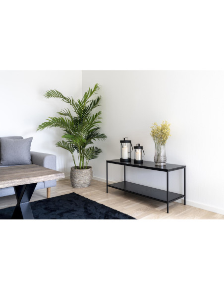 Lanterne Photophore moderne pour bougie Métal Noir Verre Transparent Bondi (Lot de 2) 