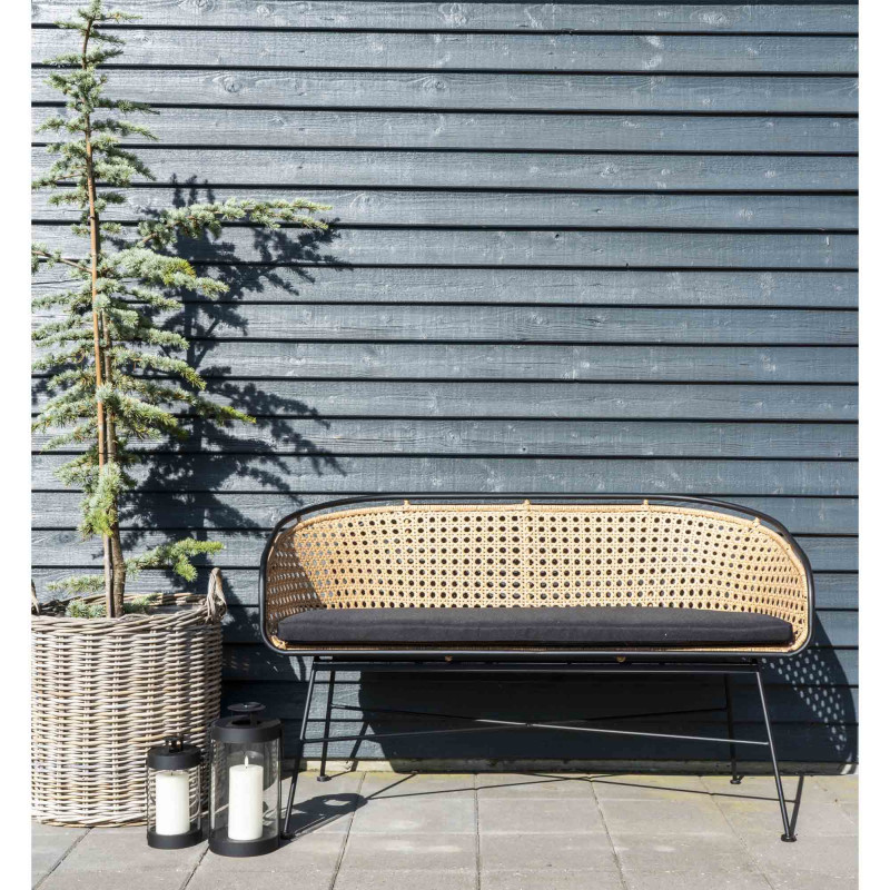 Lanterne Photophore moderne pour bougie Métal Noir Verre Transparent Bondi (Lot de 2) 