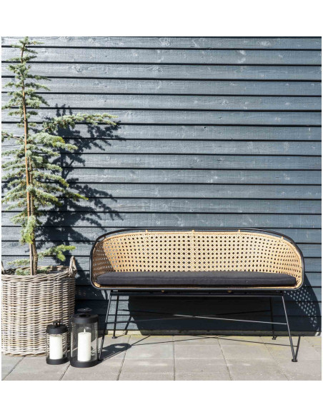 Lanterne Photophore moderne pour bougie Métal Noir Verre Transparent Bondi (Lot de 2) 