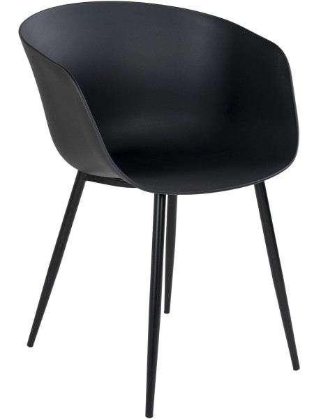 Fauteuil de table extérieur moderne Polypropylène Métal Noir Roda (Lot de 2) 