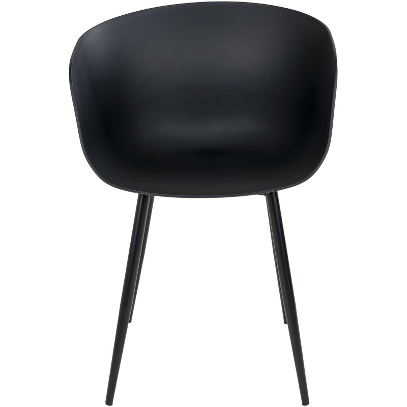 Fauteuil de table extérieur moderne Polypropylène Métal Noir Roda (Lot de 2) 