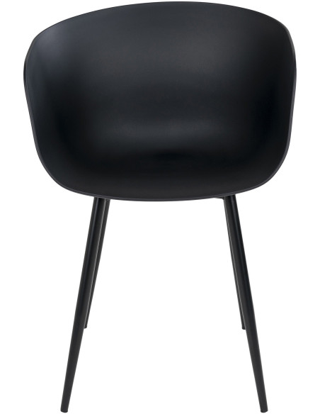 Fauteuil de table extérieur moderne Polypropylène Métal Noir Roda (Lot de 2) 