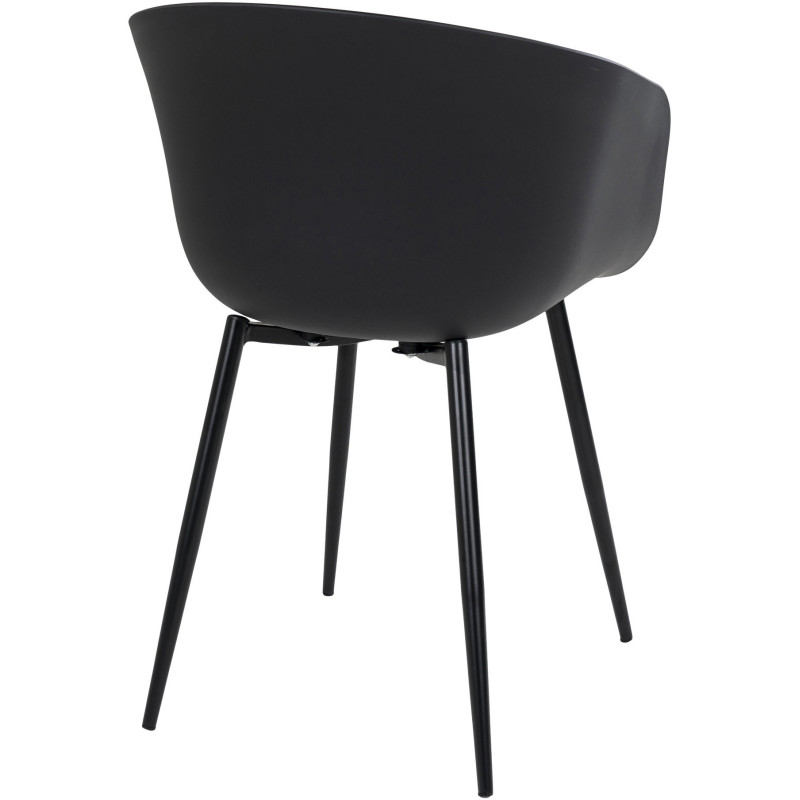 Fauteuil de table extérieur moderne Polypropylène Métal Noir Roda (Lot de 2) 