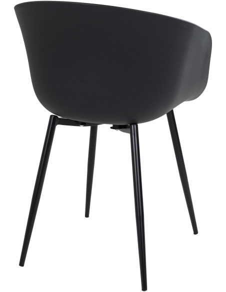 Fauteuil de table extérieur moderne Polypropylène Métal Noir Roda (Lot de 2) 