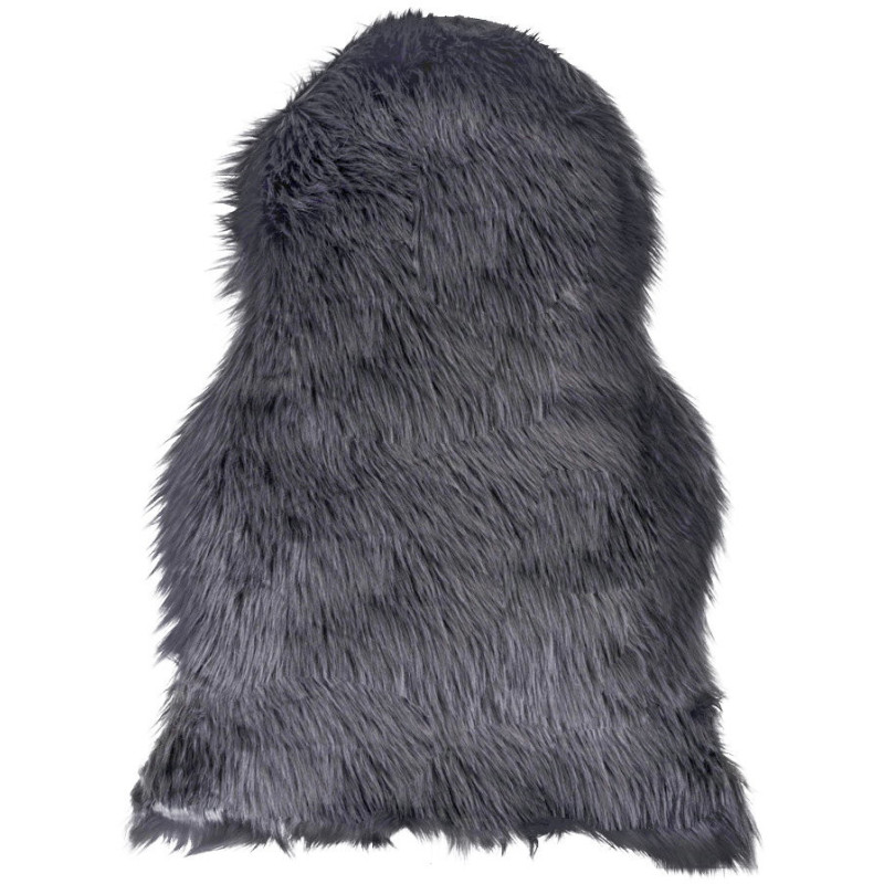 Peau de mouton poils longs 50x85 Fausse fourrure Gris Lambskin 