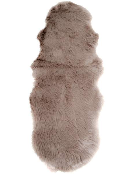 Grande Peau de mouton poils longs 60x180 Fausse fourrure Marron clair Lambskin 