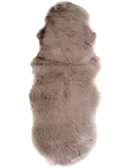 Grande Peau de mouton poils longs 60x180 Fausse fourrure Marron clair Lambskin 