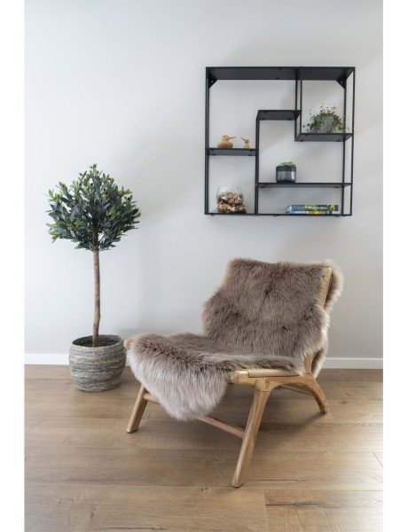 Grande Peau de mouton poils longs 60x180 Fausse fourrure Marron clair Lambskin 