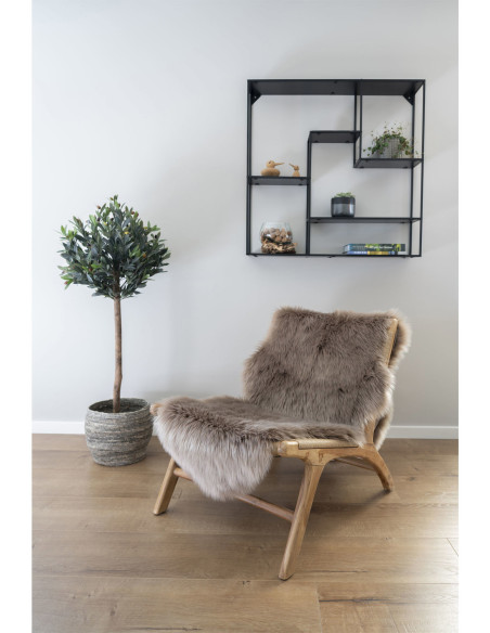 Grande Peau de mouton poils longs 60x180 Fausse fourrure Marron clair Lambskin 